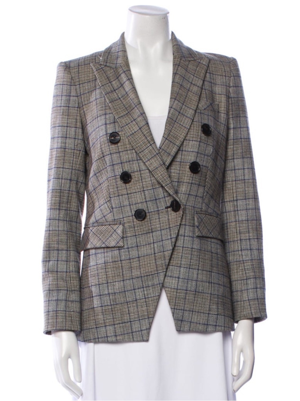 $698 Veronica Beard Gray/Grey Plaid Miller Dickey Blazer Jacket - Size 0 - Picture 7 of 16